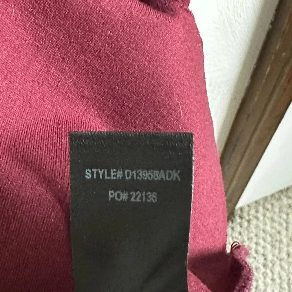 Lulus Cumulonimbus Clouds mini Burgundy Skater Dress scalloped trim Sz M - Picture 5 of 7